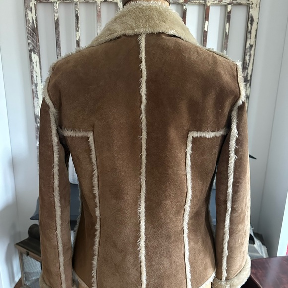 Genuine Wilson’s Leather Tan Suede and Faux Fur Women's Jacket - Picture 4 of 7